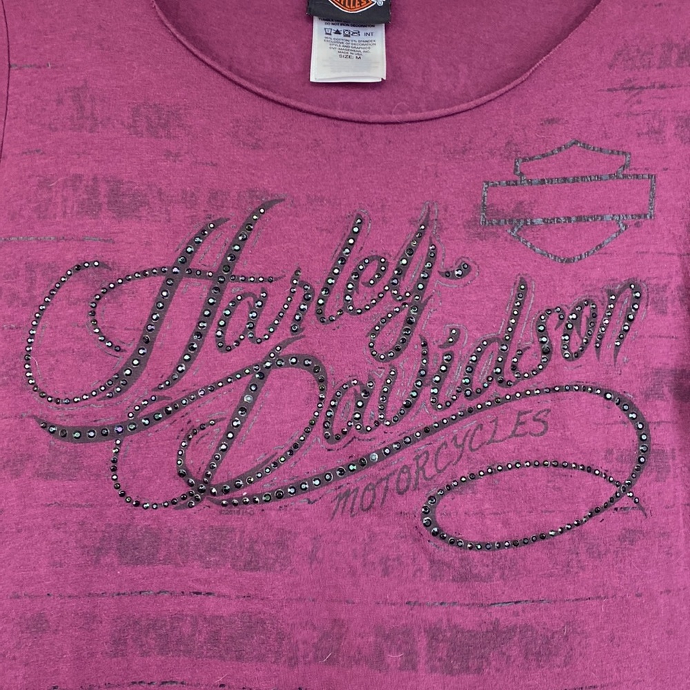 Harley Davidson Motor City, Michigan Bling Short sleeve Tee - Picture 2 of 7